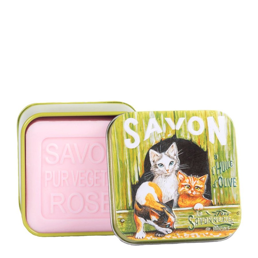 Soins La Savonnerie de Nyons Savon Solide | Boite Metal "Chat Roux" & Savon