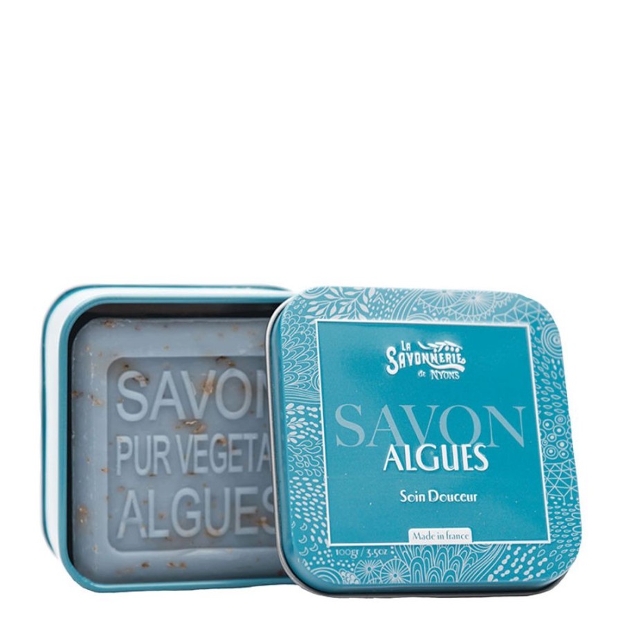 Soins La Savonnerie de Nyons Demaquillant & Nettoyant | Savon Aux Algues Et Boite Metal